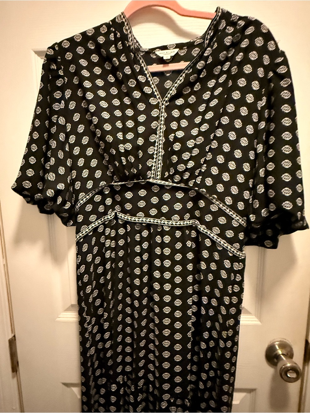 Max Studio Black Maxi Dress with White Paisley Print - Picture 3 of 5